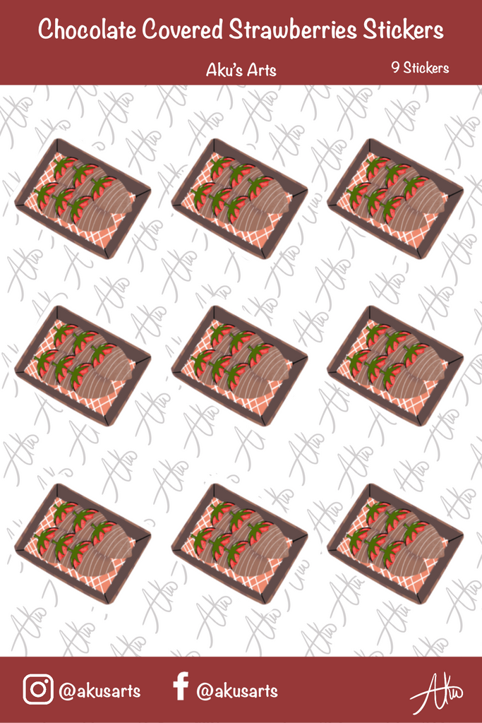 Chocolate Covered Strawberries Sticker Sheet Stickers
